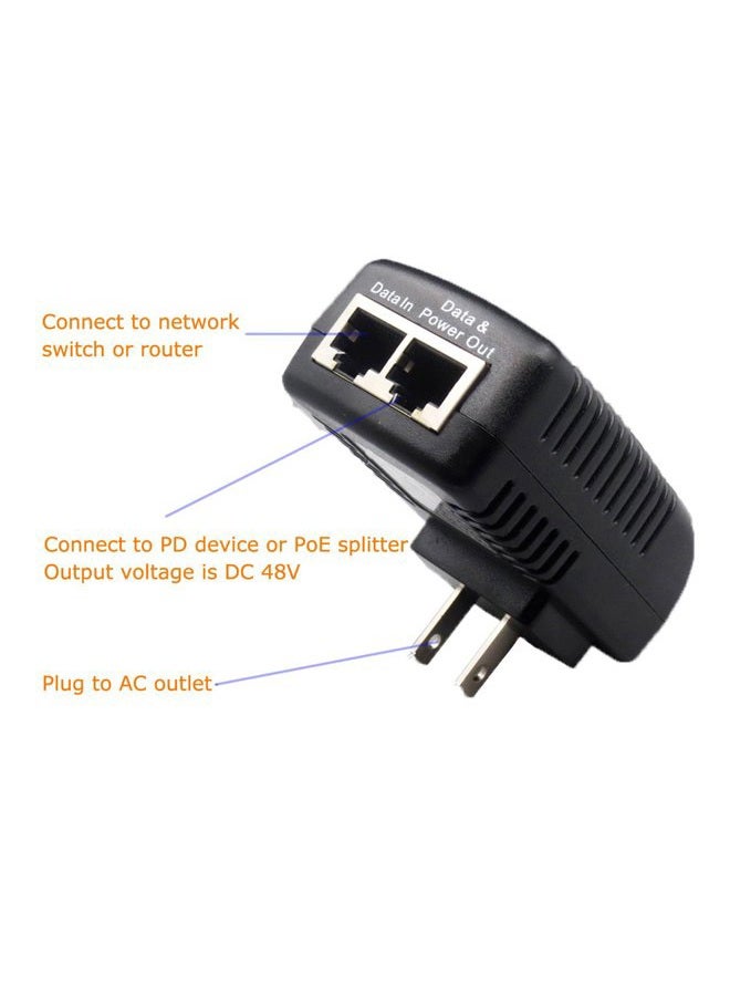 ANVISION 2-Pack 48V 0.5A Passive PoE Power Supply Injector Ethernet Adapter with Wall Plug IEEE 802.3af Compliant 10/100Mbps for IP Voip Phones, Cameras, AP and More - Image 4