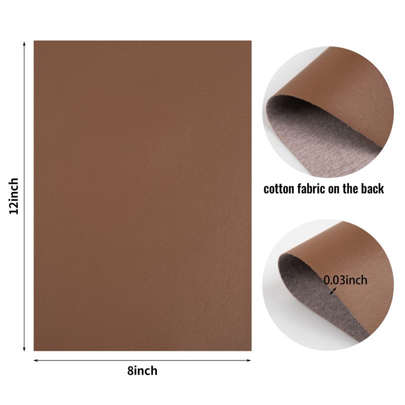 fuceury 12 Pieces Faux Leather Sheets, 8Ã—12 inches Skin Tone Faux PU Leather Sheets, Faux Leather Material for DIY, Bag Making, Hat Making, Hair Crafts Making - Image 2
