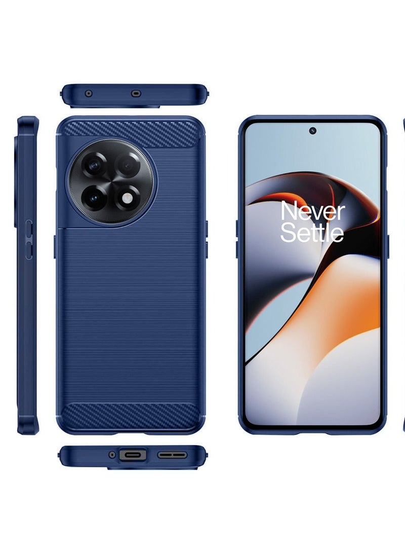 CATANES غطاء OnePlus 11R رقيق ناعم TPU ألياف كربونية مصقولة مضاد للبصمات مقاوم للصدمات 6.74 بوصة أزرق - Image 4
