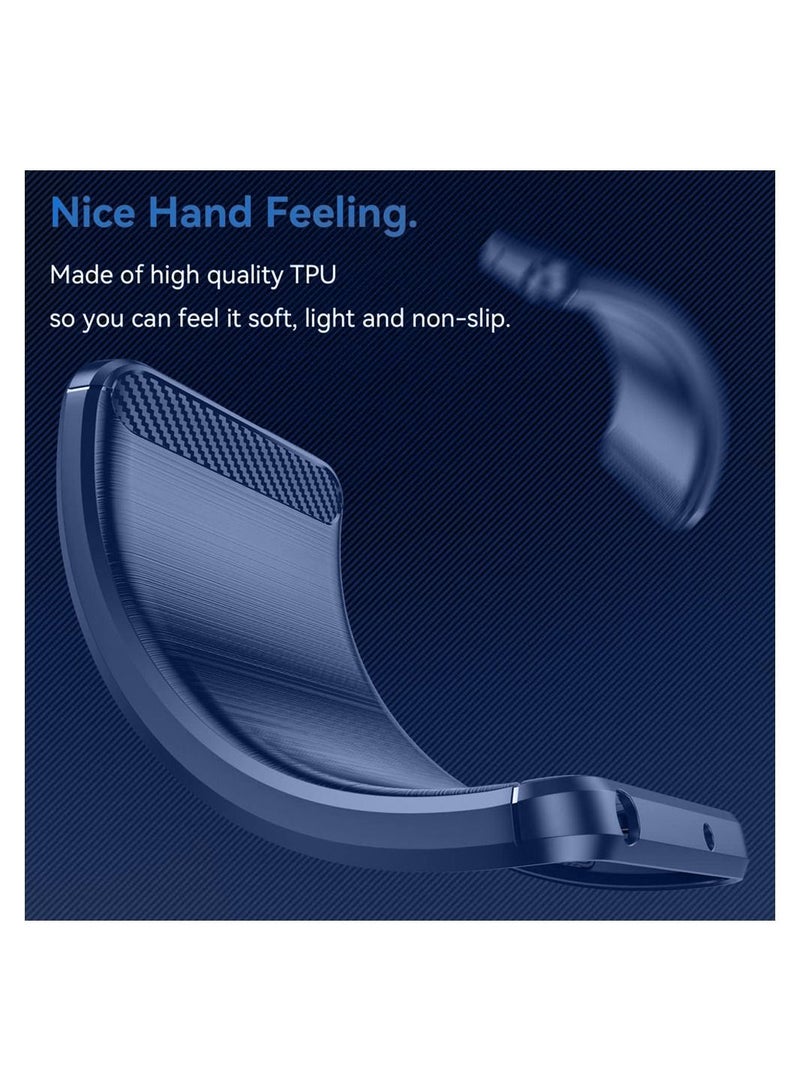 CATANES غطاء OnePlus 11R رقيق ناعم TPU ألياف كربونية مصقولة مضاد للبصمات مقاوم للصدمات 6.74 بوصة أزرق - Image 3