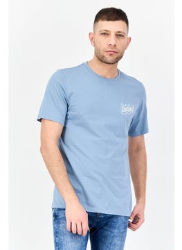 DOCKERS Men Crew Neck Short Sleeve Brand Logo T-shirt, Blue  - Image 1