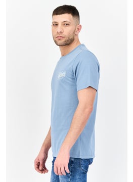 DOCKERS Men Crew Neck Short Sleeve Brand Logo T-shirt, Blue  - Image 2