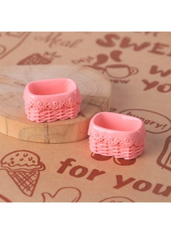 Generic Sweet Lace Mini Basket Resin DIY Accessory Rose red 