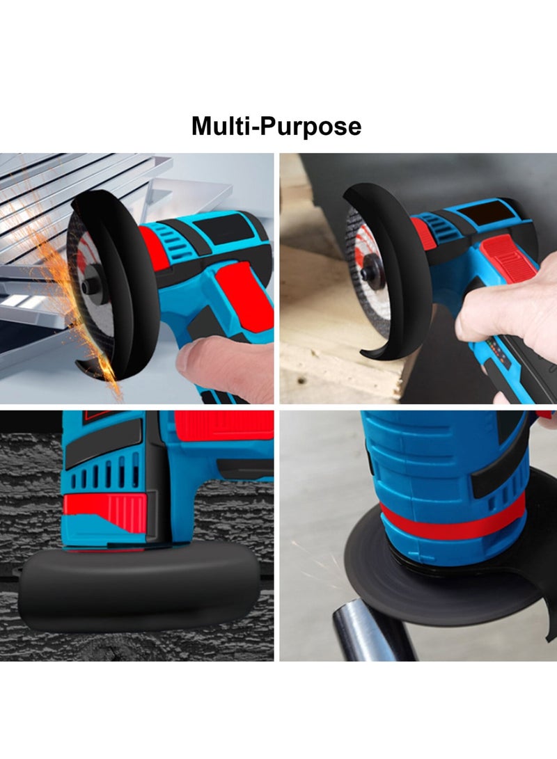 Angle Grinder Handheld Portable Electric Grinder Machine Ceramic Tile Wood Multi-function Polishing Grinding Cutting Machine Home Woodwork DIY Angle Grinder with 2 Cutting Disc, 2 Batteries  - Image 4