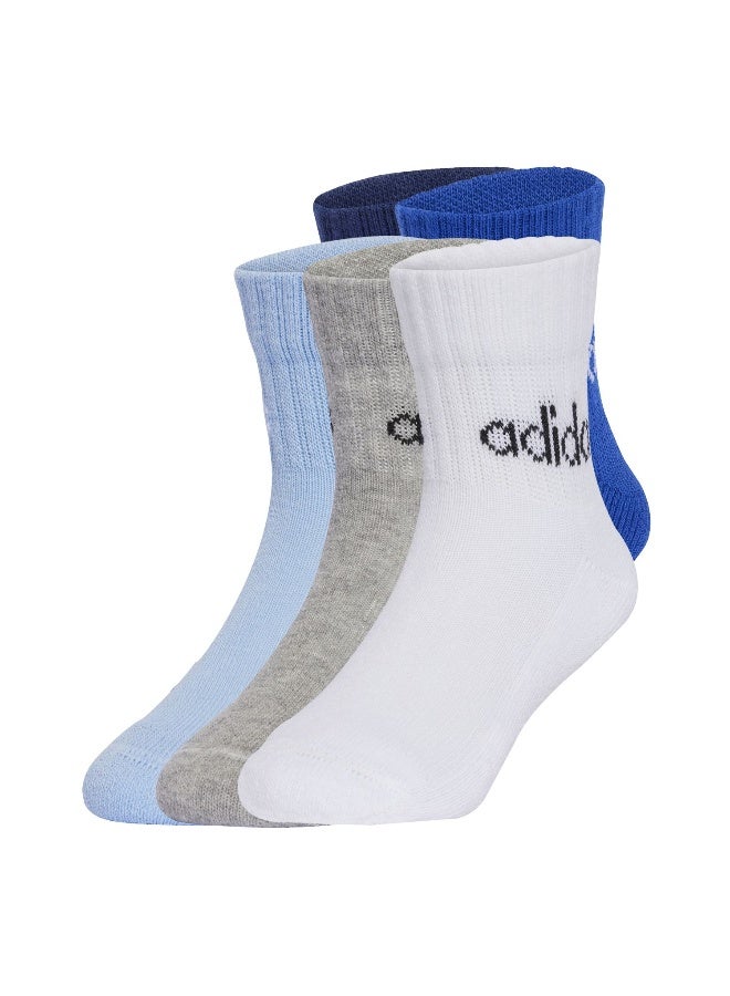 Adidas Kids Lin Ank 5P Blue Training Socks For Kids 5.5K - 7K - Image 1