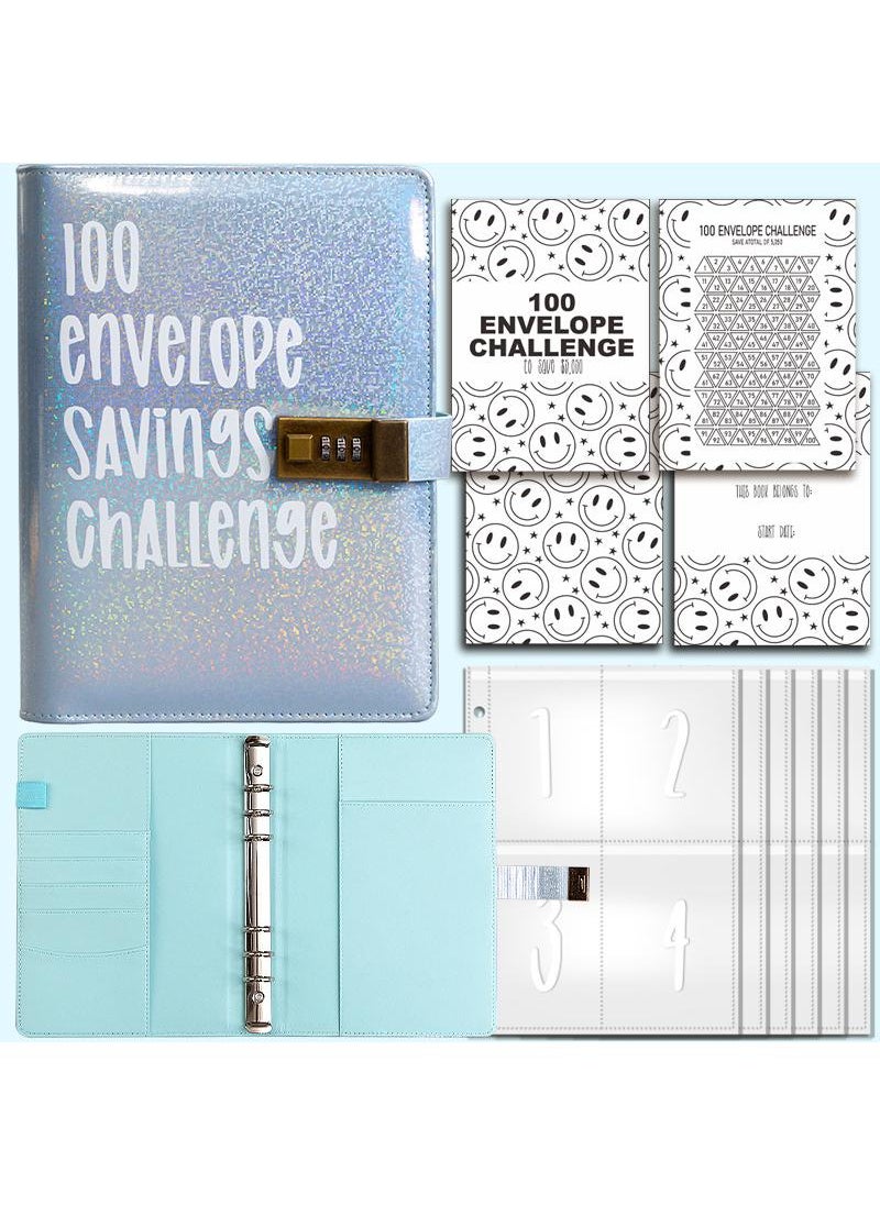Y&D - 100 Envelopes Money Saving Challenge 100 Envelope Challenge Binder 100-Day Envelope Challenge Kit Money Saving Binder Easy and Funny Way to Save Budget Planner Savings Book - Image 1