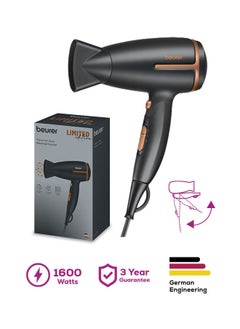 Beurer HC 25 Compact Hair Dryer, 1600W Travel-Friendly Blow Dryer, Ionic Technology for Smooth And Shiny Hair, 2 Heat And Speed Settings, Foldable Handle, Cool Air Function, Lightweight And Portable  - Image 1
