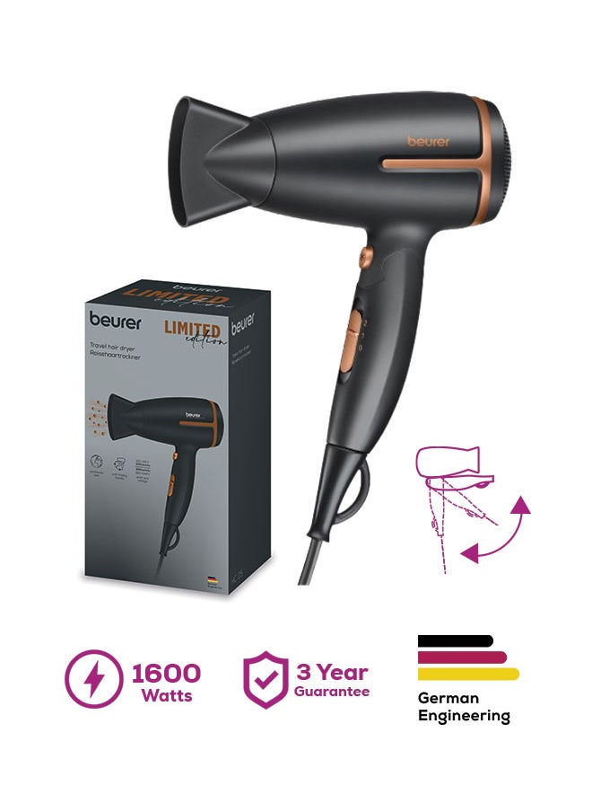 Beurer - HC 25 Compact Hair Dryer, 1600W Travel-Friendly Blow Dryer, Ionic Technology for Smooth And Shiny Hair, 2 Heat And Speed Settings, Foldable Handle, Cool Air Function, Lightweight And Portable - Image 1