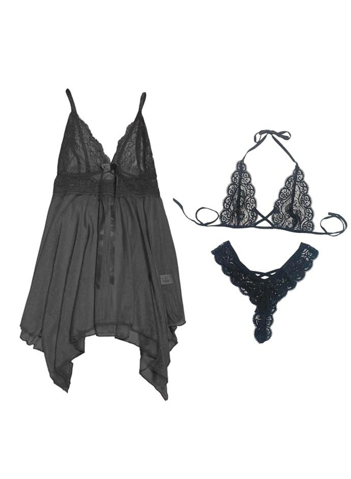 Accessorize Kingdom Accessorize Kingdom Women Nightwear with Lace Lingerie Set  - Image 1