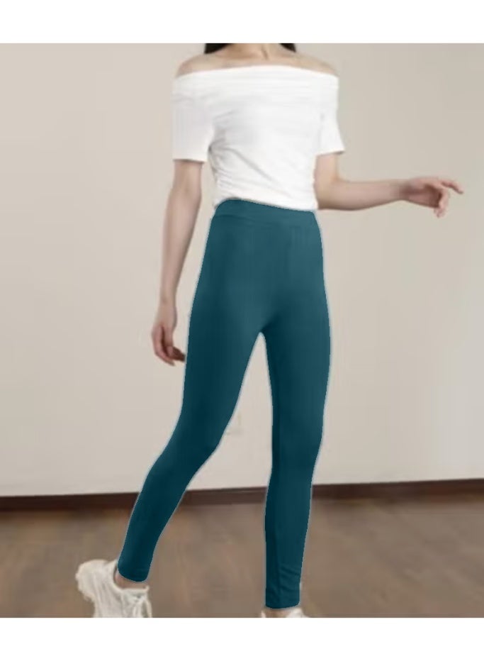 Women's Petite Leggings  Size Light-Weight Breathable Cotton-Spandex KU405 - Image 1
