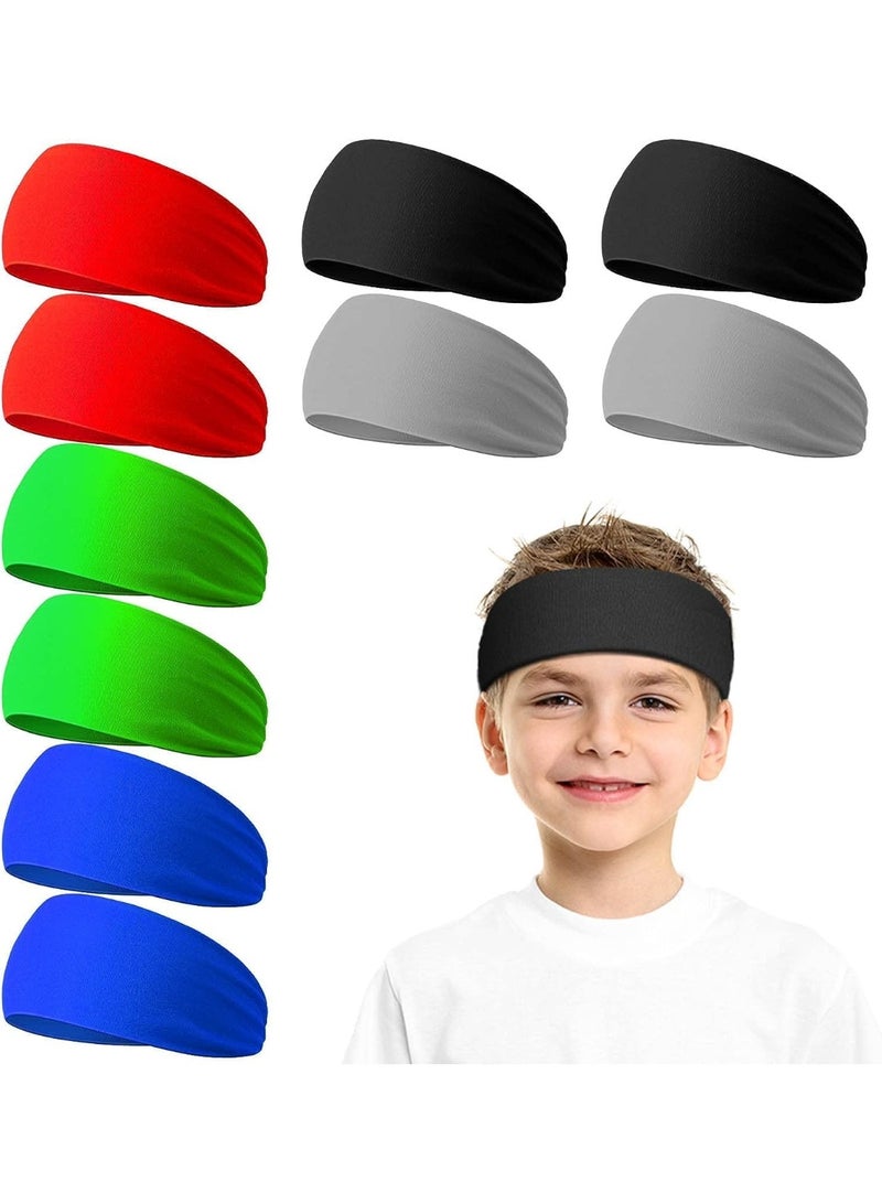 ChicAbode 10 Pcs Boys Headbands, Athletic Sweatbands, Elastic Sports Wicking Headband, Boys Hair Band Hair Accessories, Keeps Your Child Dry and Comfortable, Head Wrap for Boys Sports Kid - Image 1