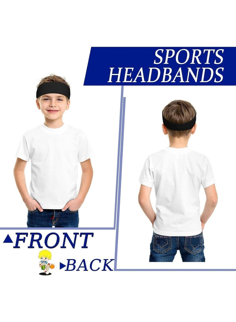 ChicAbode 10 Pcs Boys Headbands, Athletic Sweatbands, Elastic Sports Wicking Headband, Boys Hair Band Hair Accessories, Keeps Your Child Dry and Comfortable, Head Wrap for Boys Sports Kid - Image 5