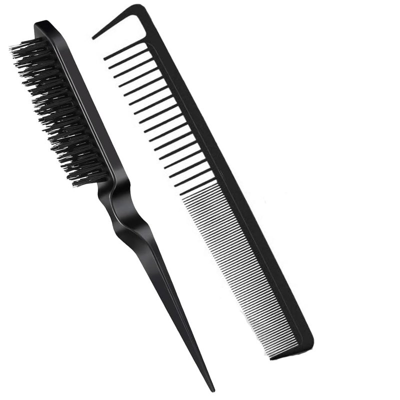 Calitate24 2pcs Hair Dressing Comb Carbon Fiber Cutting Comb, Professional Styling Comb, Hairdressing Comb For All Hair Types, Fine and Wide Tooth Hair Barber Comb - Image 4