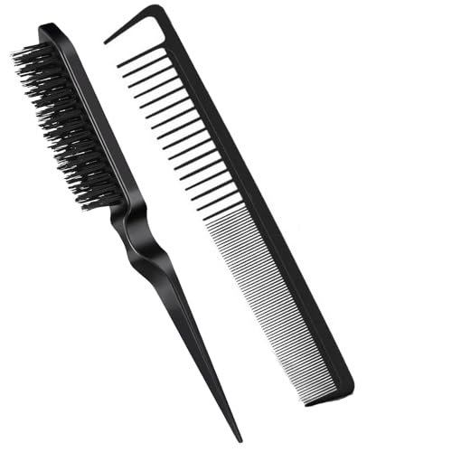 Calitate24 2pcs Hair Dressing Comb Carbon Fiber Cutting Comb, Professional Styling Comb, Hairdressing Comb For All Hair Types, Fine and Wide Tooth Hair Barber Comb - Image 1