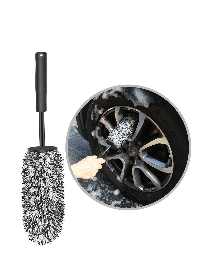 SYOSI Car Wheel Brush, No Metal Wheel and Rim Detailing Brush, Large Wheel Cleaning Brush Premium Cleaner Brush, Soft Dense Alloy Wheel Brush, Suitable for Wheels and Rims of Cars/motorcycles/bicycles  - Image 1