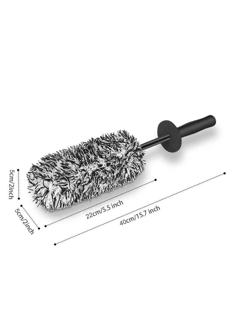 SYOSI Car Wheel Brush, No Metal Wheel and Rim Detailing Brush, Large Wheel Cleaning Brush Premium Cleaner Brush, Soft Dense Alloy Wheel Brush, Suitable for Wheels and Rims of Cars/motorcycles/bicycles  - Image 5