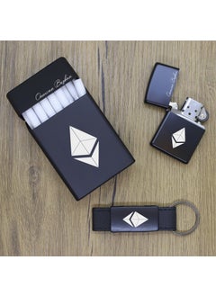 Ada Lazer Personalized Ethereum (Eth) Metal Cigarette Box, Zippo Lighter and Keychain Set  - Image 3