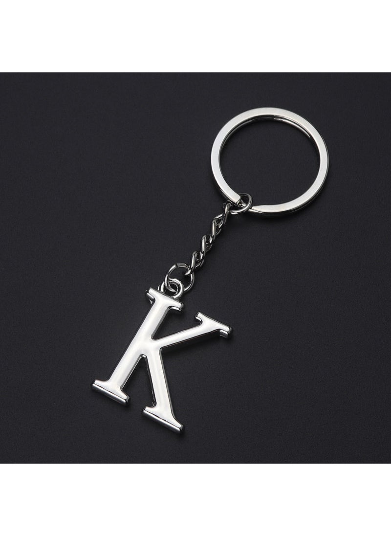 Generic English letter keychain bag pendant 26 uppercase and lowercase letters and numbers keychain European and American small gift customizationK K 