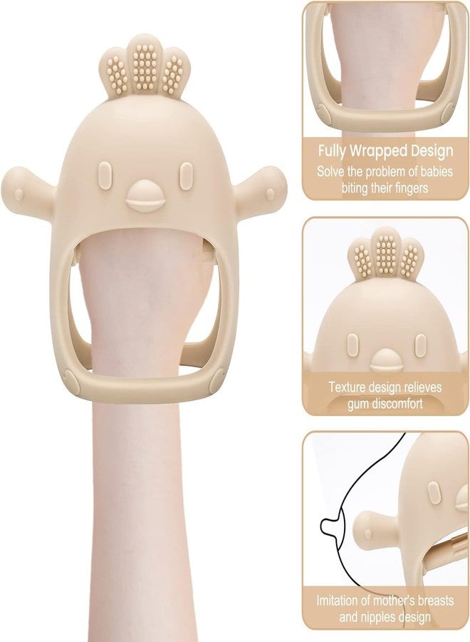 SADRUCHI Silicone & Wooden Baby Teether for 3+ Months, BPA-Free Food Grade Teething Toy with Wooden Ring, Soft Gum Soothing Chew Toy for Infants, Newborn Babies Boys & Girls (Teether Cream+ Ring Pink) - Image 4