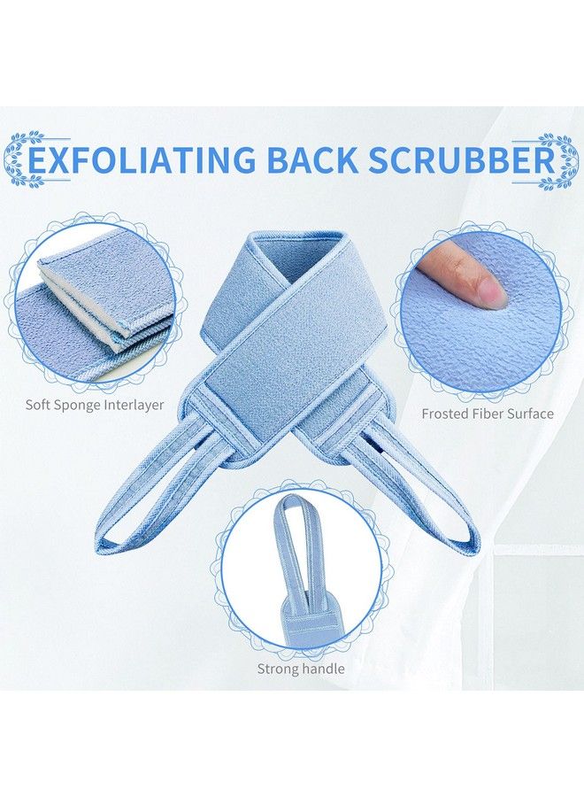 Yiclick Exfoliating Back Scrubber For Shower ; Bath Body Brush Towel Strap ; Exfoliating Gloves ; Bath Shower Loofah Sponge Ball ; Deep Clean Back Washer For Men And Women ; 30 Inch Long Blue  - Image 4