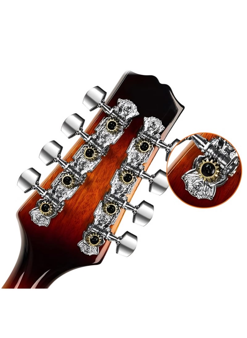 SHELTER Vintage A-Style Mandolin String Instrument 8 Strings With Adjustable Bridge - Sunburst  - Image 4
