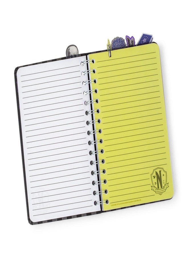 Silver Buffalo Addams Family Wednesday 5-Tab Spiral Notebook with 75 Sheets | Bound Sketchbook Journal, Stationery Paper | 5 x 8 Inches - Image 3