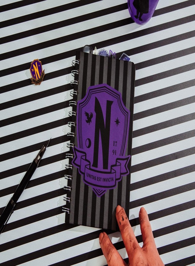 Silver Buffalo Addams Family Wednesday 5-Tab Spiral Notebook with 75 Sheets | Bound Sketchbook Journal, Stationery Paper | 5 x 8 Inches - Image 5