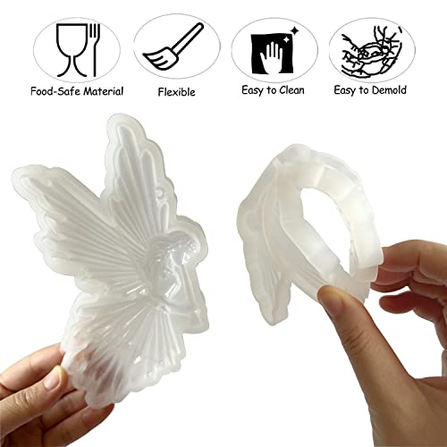 metulip 2Pcs Angel Fairy Resin Epoxy Mold Girls Playing Flute Silicone Mold for DIY Personalized Crafts Cake Topper Decoration Molds Handmade Gifts - Image 2
