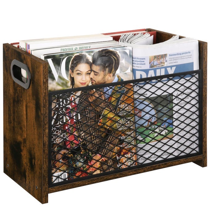 MAGAZINE HOLDER MAGAZINE RACK FOR DESKTOP AND HOME OFFICE FARMHOUSE FILE STORAGE BASKET FOR LETTERS MAGAZINES BOOKS NEWSPAPERS LARGE