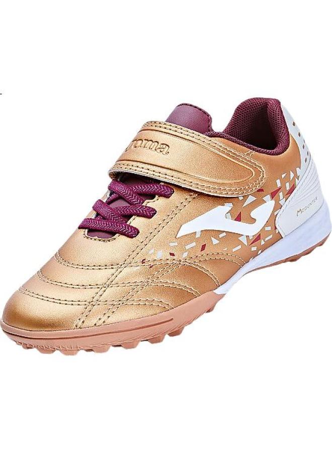 Joma Children'S Soccer Shoes, Tf Turf Studs, Youth Elementary School Students, Artificial Grass Field Soccer Training Shoes, White And Orange, Size 34 - Image 3