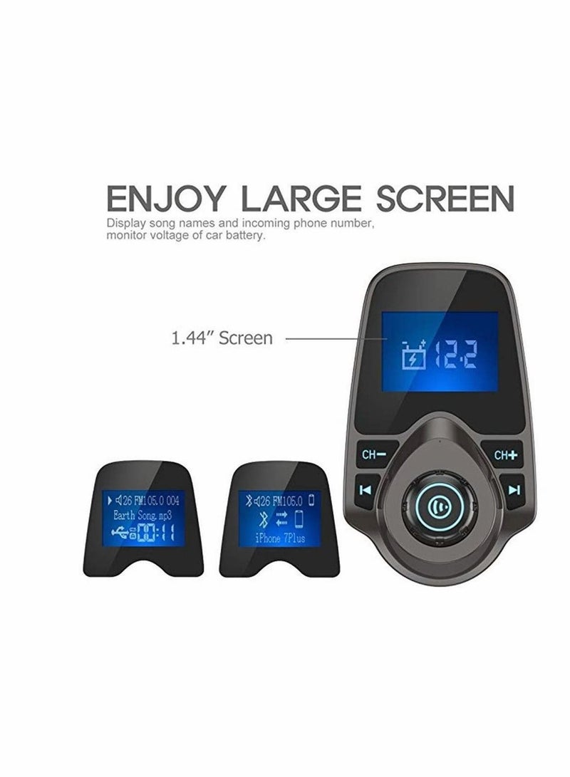 Bluetooth Kits for Car FM Transmitter/MP3 Music Player 5V 2.1A/ USB Charger/ Micro SD Card 4G-32G Black - Image 3