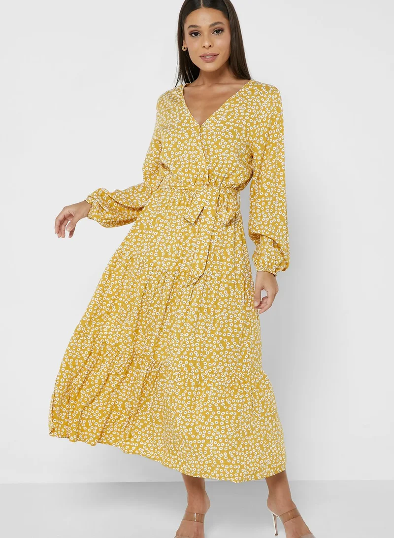 ELLA Belted Midi Dress