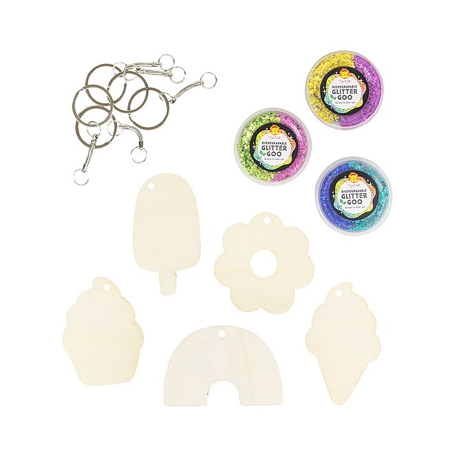 Tiger Tribe Glitter Goo Bag Charms for Kids 5 , Eco-Friendly Non-Toxic Mess-Free Crafting, 6 Colors, Dimensions 15.5x3.5x24cm - Image 1