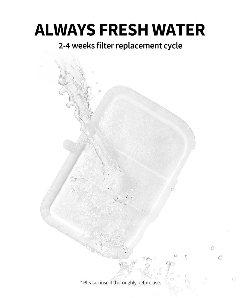 PETKIT Filter Unit Rect for EVERSWEET MAX Cordless Water Fountain, Replacement for 105 fl oz/3L Automatic Cat Fountain, 5 pack - Image 4