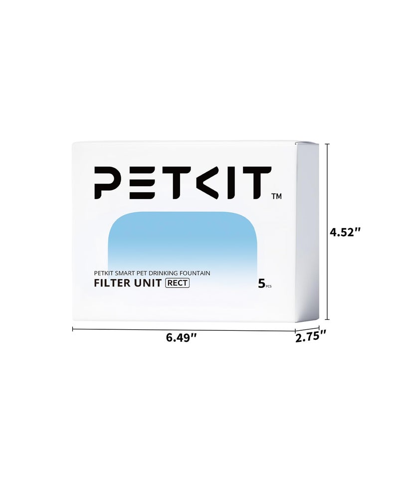PETKIT Filter Unit Rect for EVERSWEET MAX Cordless Water Fountain, Replacement for 105 fl oz/3L Automatic Cat Fountain, 5 pack - Image 5