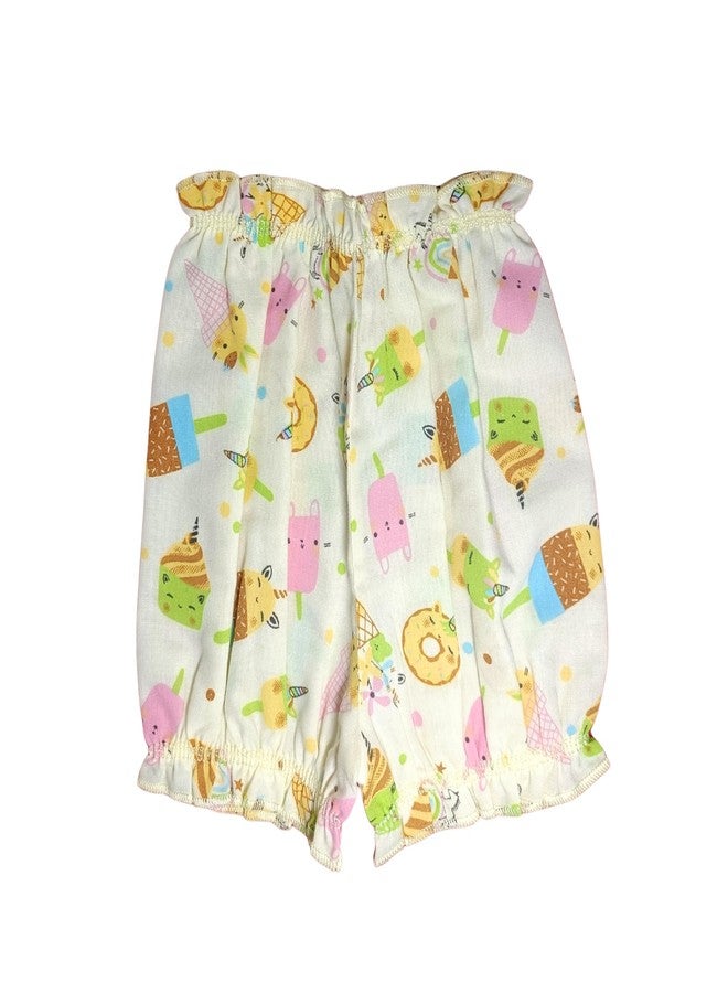 Tiny Blooms Baby Bloomers Combo | Soft Cotton Elastic Bottom Wear for Newborns (6-12 Months) | Multicolor Printed Infant Shorts | Unisex Baby Diaper Cover - Pack of 4 - Image 3
