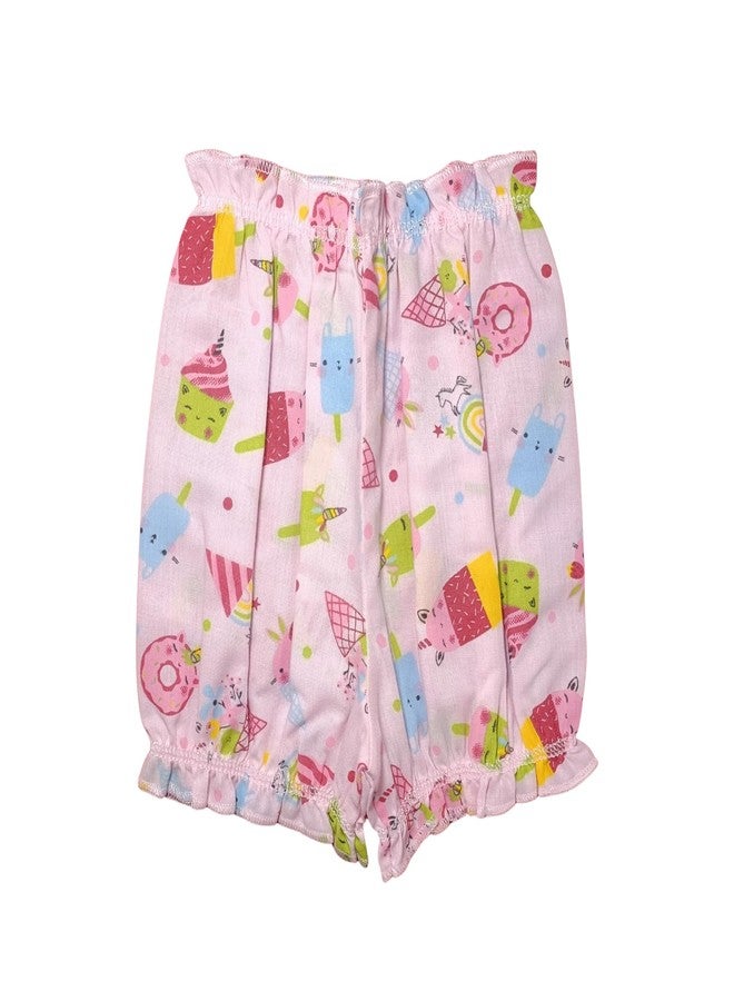 Tiny Blooms Baby Bloomers Combo | Soft Cotton Elastic Bottom Wear for Newborns (6-12 Months) | Multicolor Printed Infant Shorts | Unisex Baby Diaper Cover - Pack of 4 - Image 2