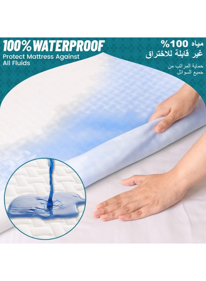 Arabest Mattress Protector 190x90,  Bed Cover 3D Air Fabric Mattress Cover with Deep Pocket, Ultra-Soft and Breathable Waterproof Mattress Protector Bed Fits 20 to 30CM Mattress - Image 3