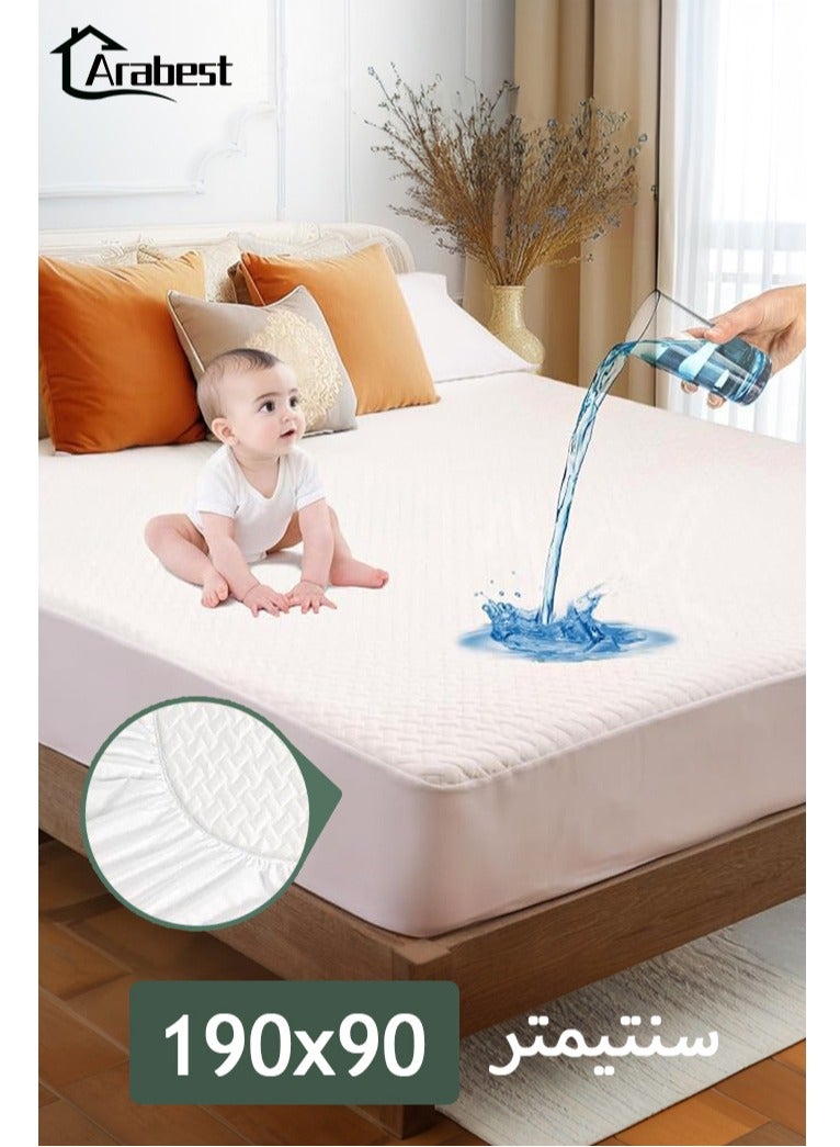 Arabest Mattress Protector 190x90,  Bed Cover 3D Air Fabric Mattress Cover with Deep Pocket, Ultra-Soft and Breathable Waterproof Mattress Protector Bed Fits 20 to 30CM Mattress - Image 1