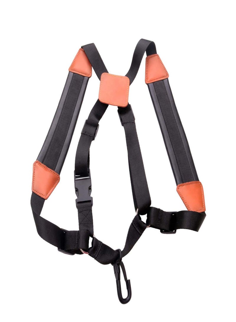 Saxophone Strap Sax Shoulder Strap Adjustable Padded Leather Strap for Soprano Alto Baritone Saxophone - Image 3
