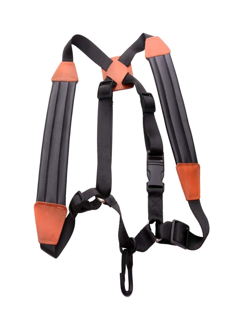 Saxophone Strap Sax Shoulder Strap Adjustable Padded Leather Strap for Soprano Alto Baritone Saxophone - Image 2