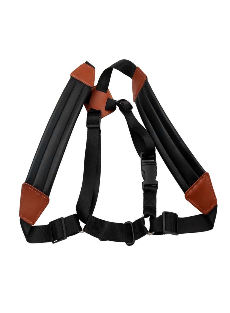 Saxophone Strap Sax Shoulder Strap Adjustable Padded Leather Strap for Soprano Alto Baritone Saxophone - Image 5
