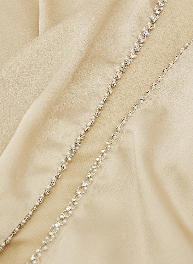 Khizana  Classic Embellished Silver Detail Modest Hijab Headscarf for Women | Best Price UAE