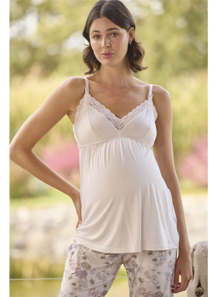 موناميسي 24076 Maternity Pajama Set with Robe-Pink