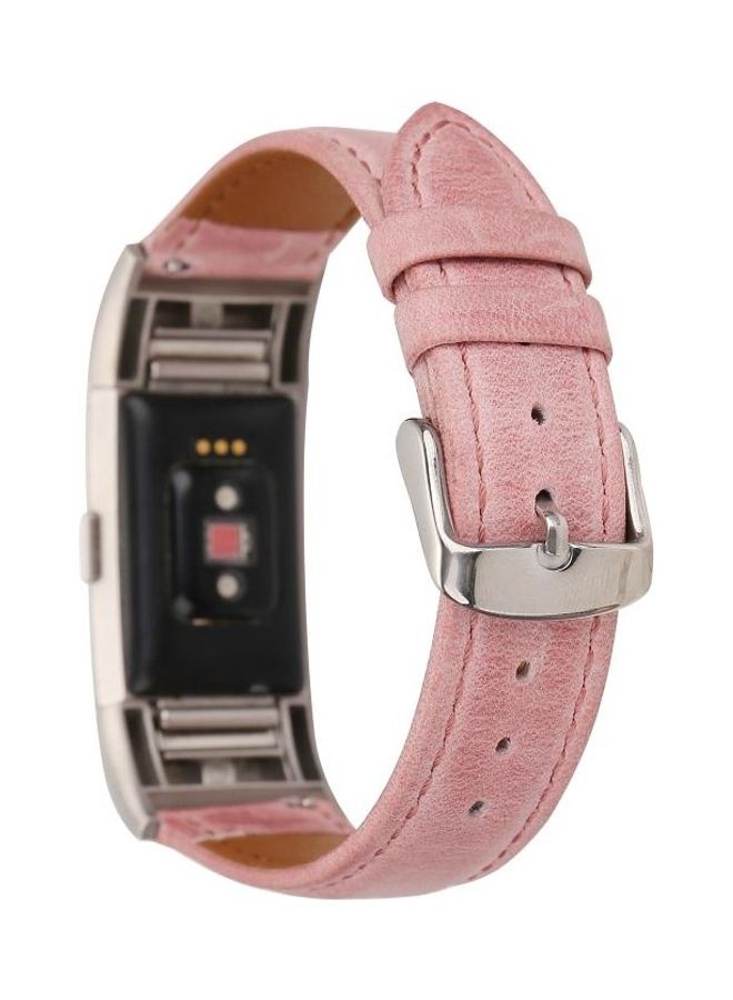 بي جي إم سوار بديل من الجلد بتصميم جديد، مناسب لساعة فيتبيت تشارج 2 وردي - Image 3