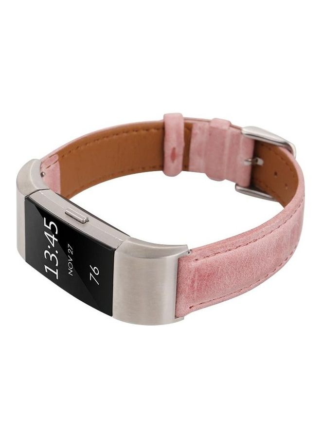 بي جي إم سوار بديل من الجلد بتصميم جديد، مناسب لساعة فيتبيت تشارج 2 وردي - Image 4