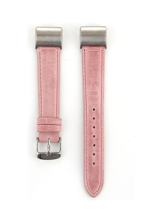 بي جي إم سوار بديل من الجلد بتصميم جديد، مناسب لساعة فيتبيت تشارج 2 وردي - Image 1