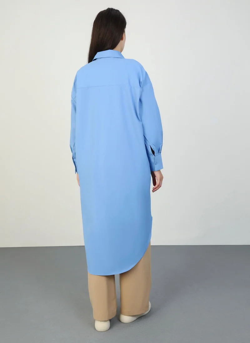 Benin by modanisa Blue - Tunic - Benin