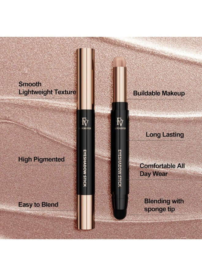 FV FV Cream Shimmer Eyeshadow Stick，Long Lasting & Waterproof, Multi-Use & High Pigment Eyeshadow Makeup Stick, Champagne Shimmer - Image 4