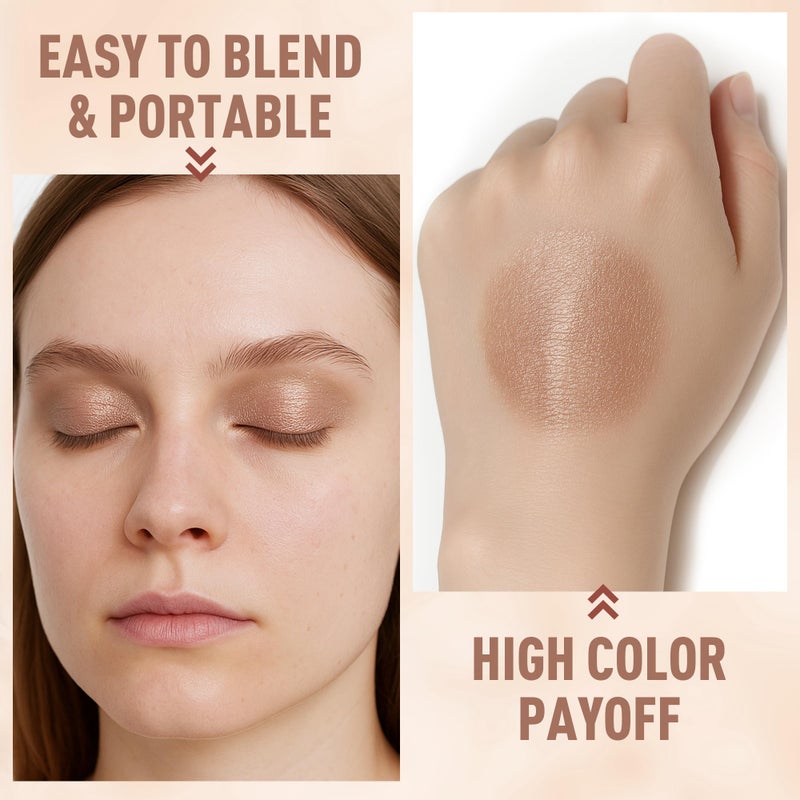 FV قلم ظلال العيون المتلألئ FV، يدوم طويلاً ومقاوم للماء، متعدد الاستخدامات وقلم مكياج ظلال عيون عالي الصبغة، لمسة شيمر الشمبانيا - Image 5